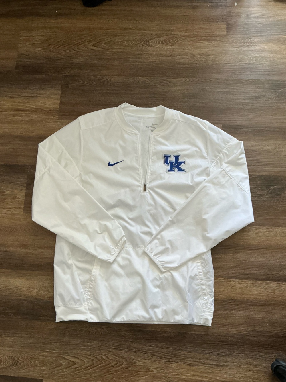 Nike White Quarter-Zip Pullover with Blue UK Logo